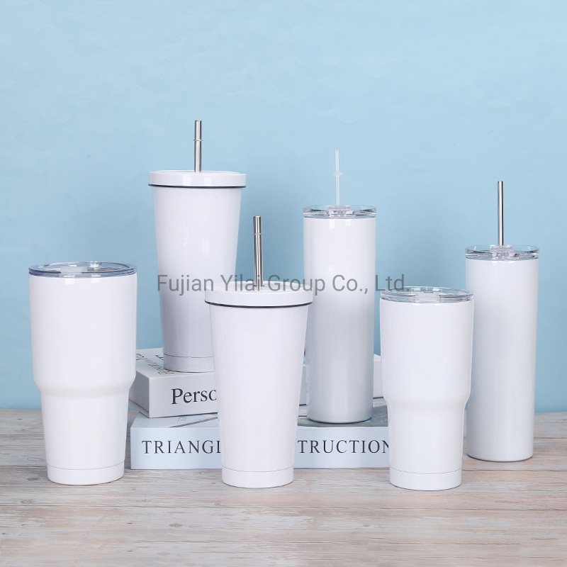 20oz 30oz Stainless Steel Straight Slim Skinny Blank Sublimation Tumbler with Lid and Straw Travel Coffee Mug – Stainless Steel Tumbler and Coffee Mug price