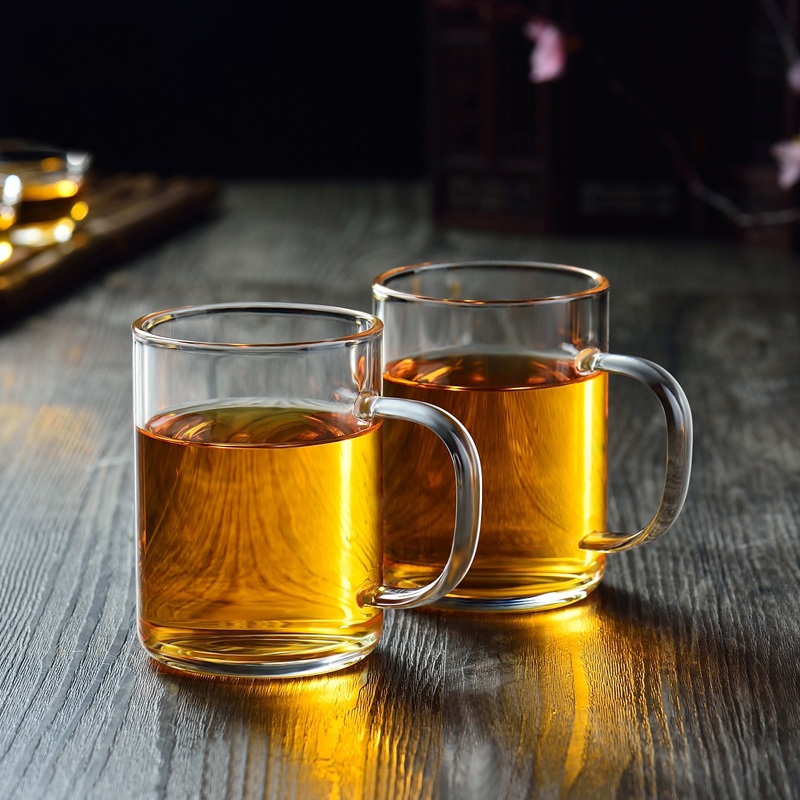 Clear Single Wall High Borosilicate Glass Cup Tumbler Tube Cup Heat-Resistant Glass Drink Water Tea Cup Mug with Handle – Glass Mug and Glass Tumbler price