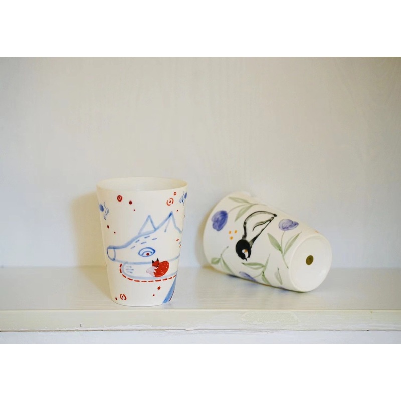 Handpainted Crafted Ceramic Creative Water Cup Withstand High Temperature Without Handle – Handcrafted Water Cup and Handpainted price