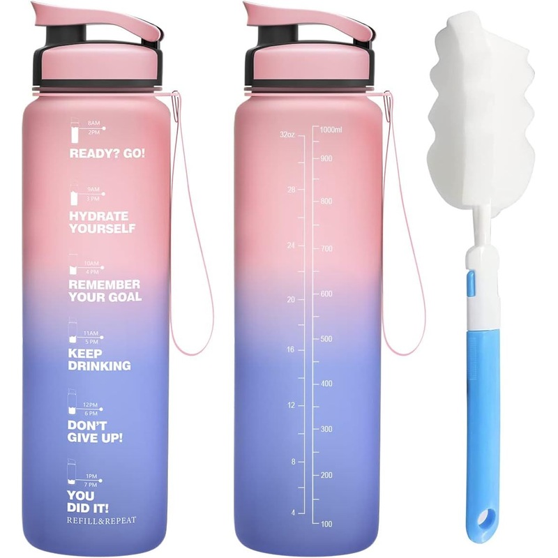 Outdoor Camping Time Marker 1000ml Gallon Sports Motivational Water Bottle Frosted Plastic Water Bottle BPA Free – Water Bottle and Plastic Water Bottle price