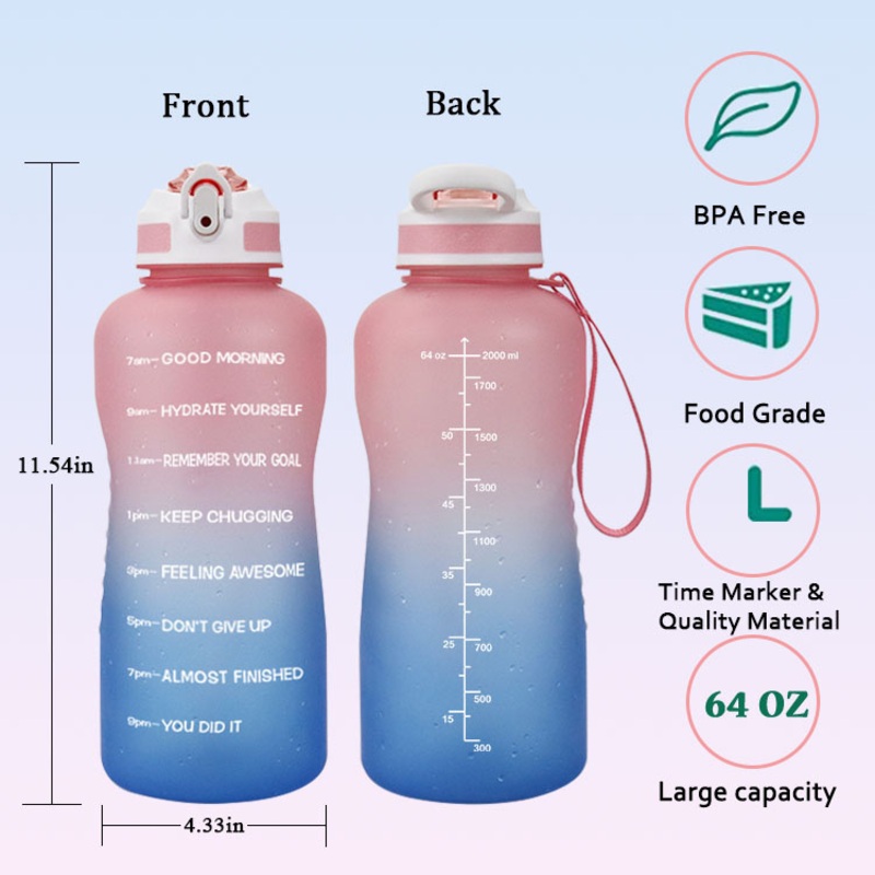 Portable Heat Resistant Plastic Drinking Water Bottle with Rope for Outdoor Sport Fitness – Plastic Sport Water Bottle and Motivational Water Bottle price