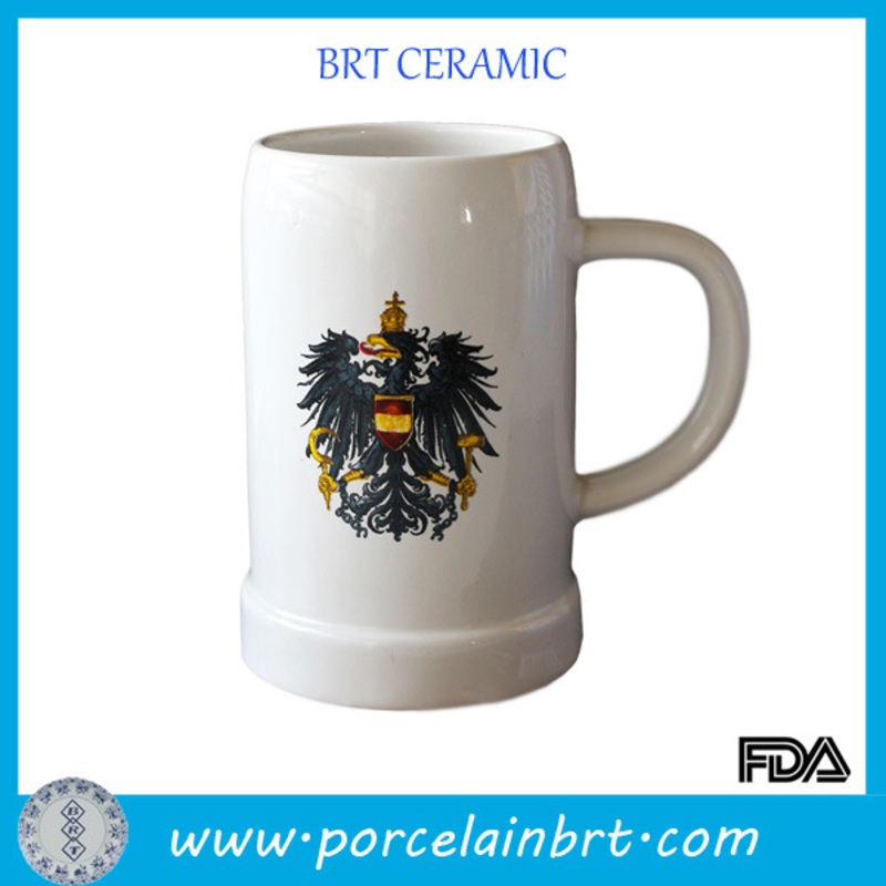 White Wholesale Custom Ceramic Beer Stein Cup Mug with Handle for Freezer – Ceramic Cup and Beer Cup price