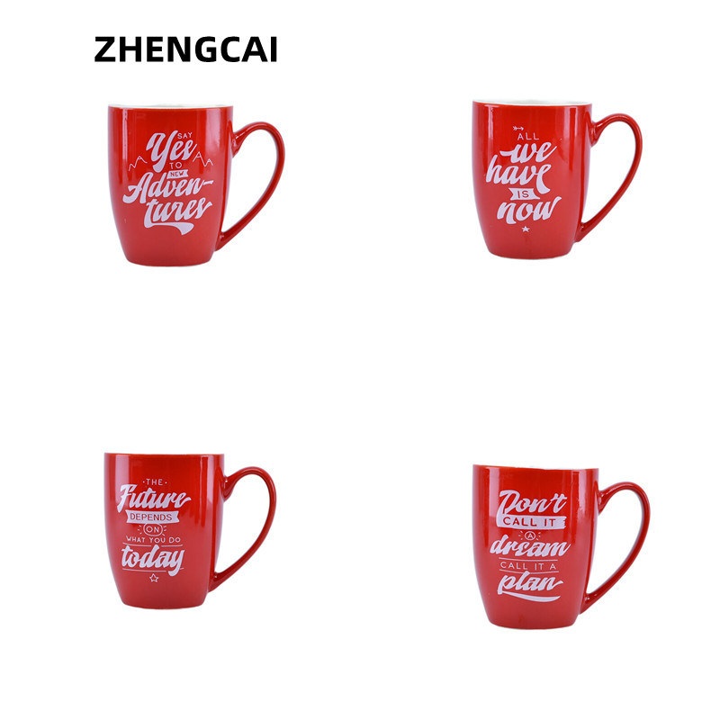 Wholesale 12oz Customized Stoneware /New Bone /Porcelain/Enamel Tea Travel Mug Gift Ceramic Coffee Mug with Red Colored – Dinner Set and Tableware price