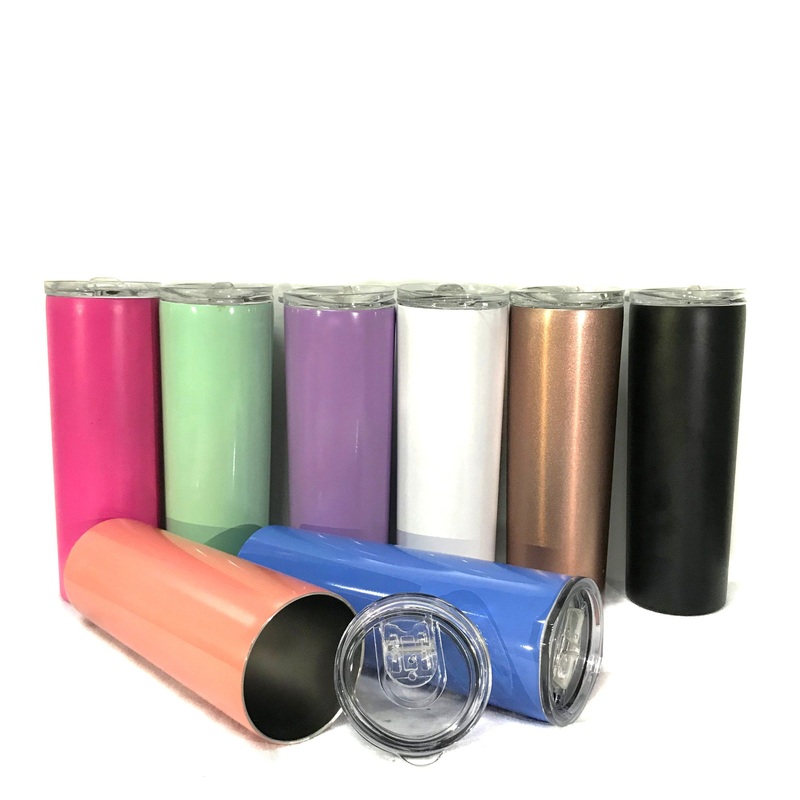 20 Oz Stainless Steel Skinny Tumblers Straws Straight Water Wine Tumbler Cups with Slide Lid – Stainless Steel Cup and Water Glass price