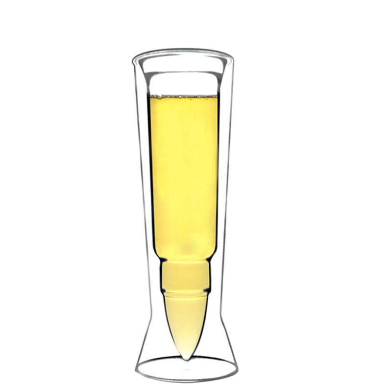 Clear Transparent Hand Made Heat Resistant Borosilicate Double Wall Bullet Glass Cup – Bullet Glass Cup and Bullet Glass price