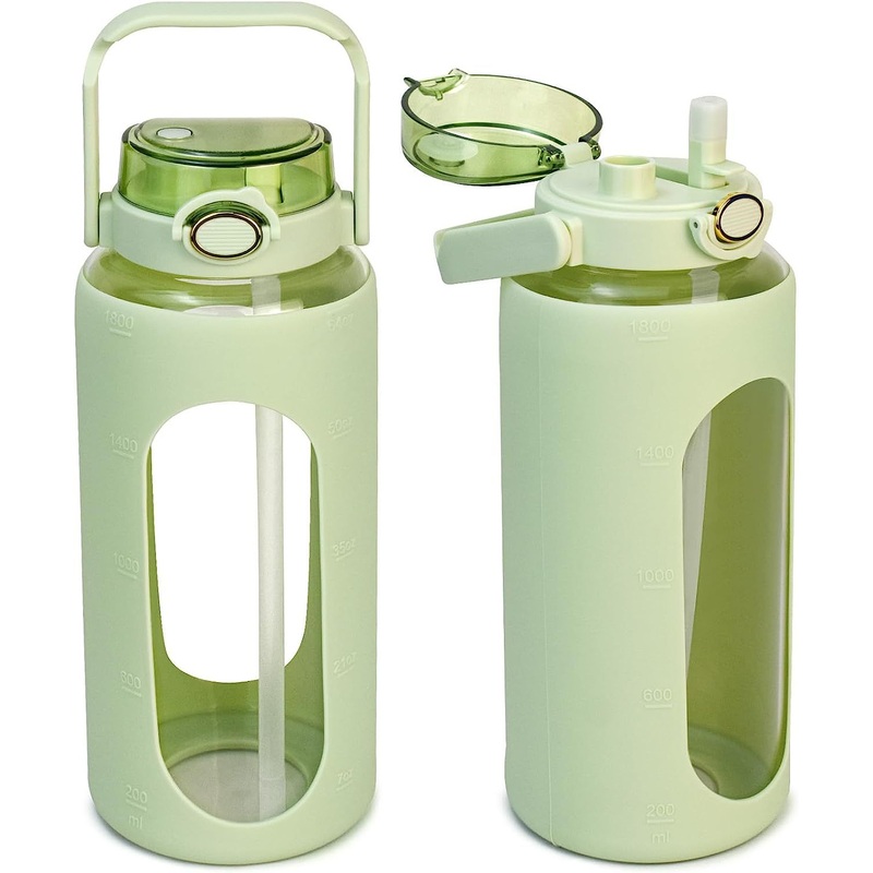 Custom BPA Free Tritan Half Gallon Water Bottle with Two Ways to Drink Sport Design with Chug and Spout Lid – Water Bottle and Travel Bottle price
