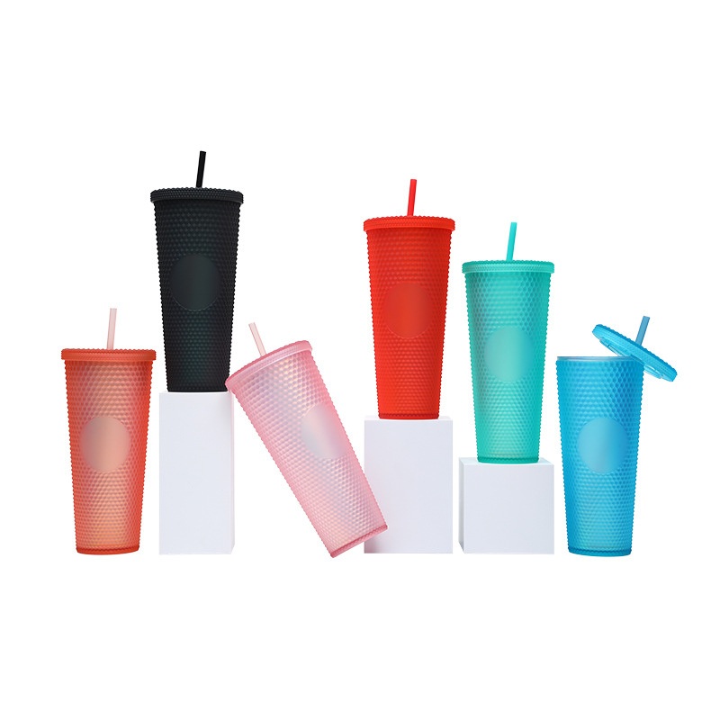 Customized Printing Logo 710ml Clear Straws Bubble Tea Plastic Tumbler – Plastic Tumbler and Bubble Tea Cups price