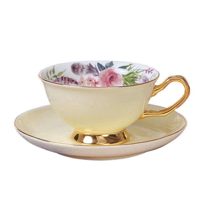 Hot Sell High Quality Elegant Bone China Golden Handle Color Glazed Customized Design Coffee Cup Ceramic Tea Cup and Dish – Mug and Gift price