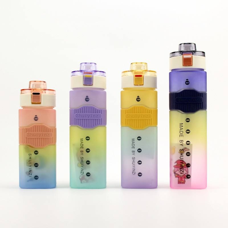 Hot Selling Clear Frosted Square Plastic Water Bottle with Plastic Lid and Straw – Tritan Water Bottle and Water Bottle price