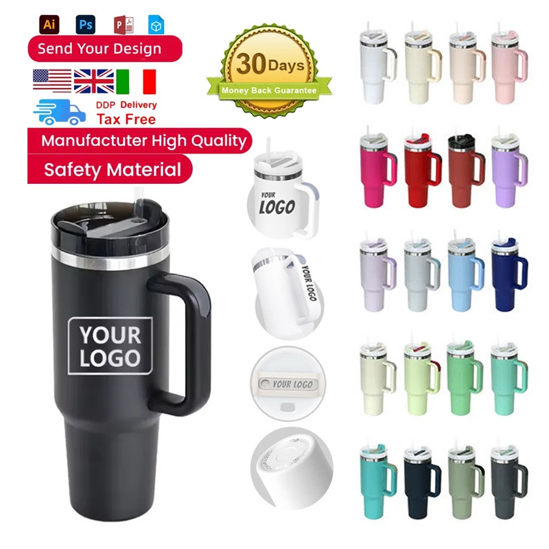 Insulated Tumbler 40oz 30oz Hot and Cold Thermal Mug Matte Black Coffee Cup Custom Logo 40 Oz Stainless Steel Tumbler with Straw – Insulated Tumbler and Tumblers Wholesale Bulk price