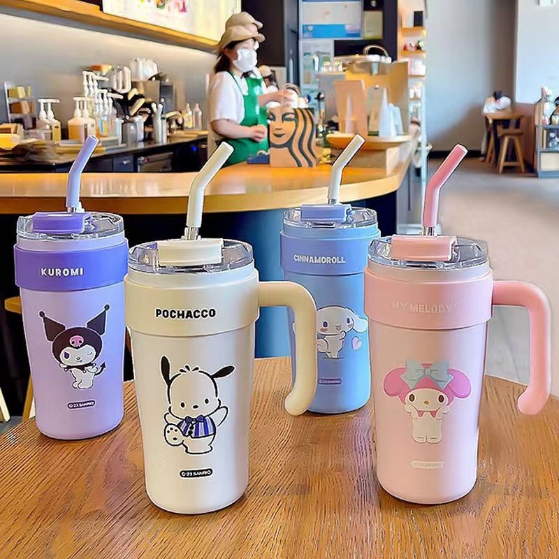 Kawaii Kuromi Sanrio Series Insulated Straw Cup Large Capacity – Thermal Bottle and Bottle price
