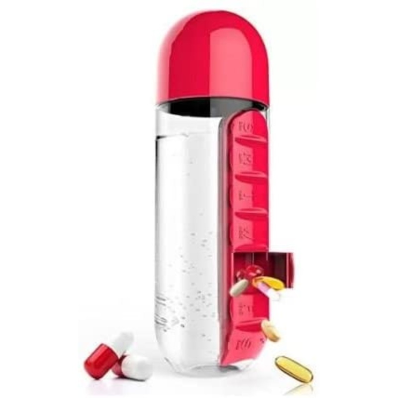 Outdoor Plastic Drinking Water Bottle with 7-Day Pill Organizer Case Pill Box – Water Bottle and Tritan Water Bottle price