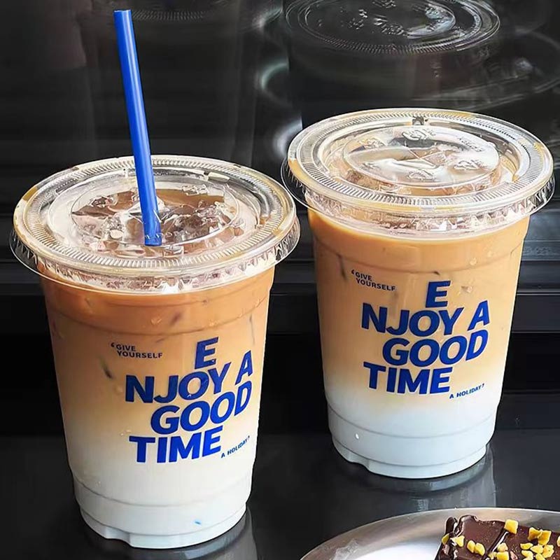 Pet Cool Beverage Disposable Clear Plastic Coffee Cup with Lid and Straw – Plastic Cups and Custom Plastic Cup price
