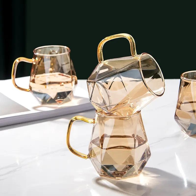 Wholesale 2023 Handmade Creative Single Layer 350ml Glass Mug for Coffee Water – Square Glass Cup and High Borosilicate Cup price
