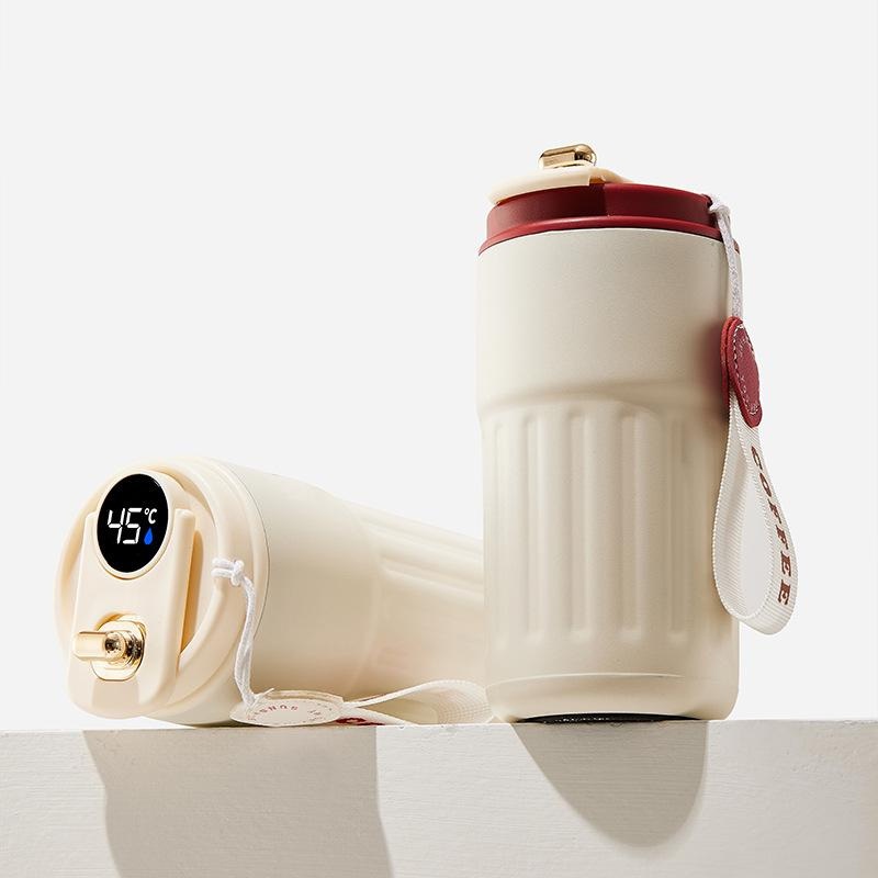 Wholesale 450ml Stainless Steel Coffee Mug Double Wall Travel Office Coffee Vacuum Cup with Rope – Stainless Steel Coffee Mug and Coffee Vacuum Cup price