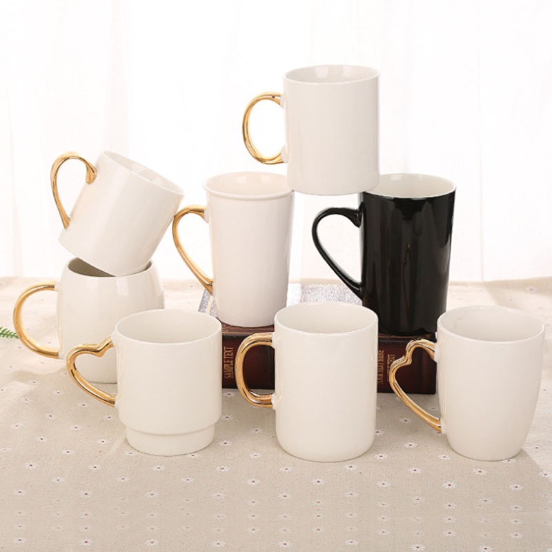 Wholesale Best Selling Custom White Coffee Mugs with Golden Handle – Ceramic Mug and Ceramic Coffee Mug price