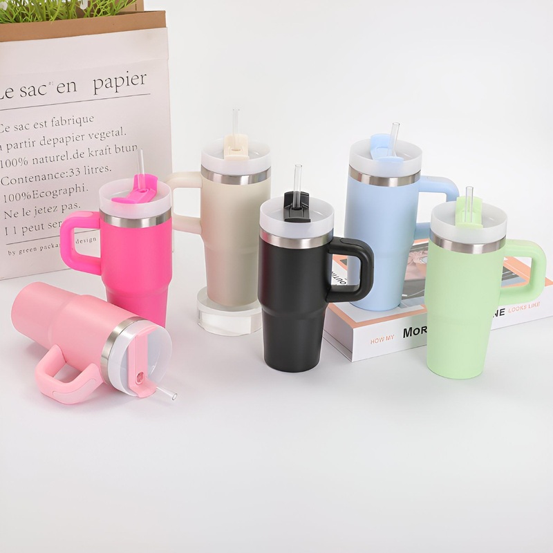 14oz Stainless Steel Tumbler H2.0 Straw Cup with Handle Vacuum Insulated Cup – Stainless Steel Tumbler and Cup with Handle price