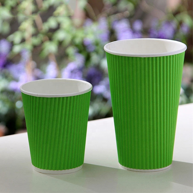 8oz 12oz 16oz More Size Customized Design Disposable Printed Paper Single Wall Ripple Coffee Cups – Cups and Paper Cup price