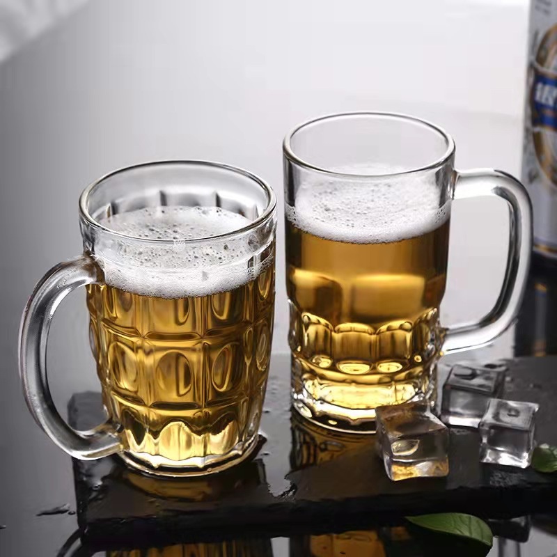 Costom Logo Large Capacity Glass Beer Mug Juices Drinking Cup for Sale – Glass Cup and Beer Cups price