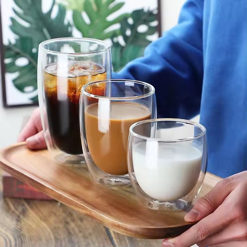 Glass Milk Juice Water Coffee Cup with Handle Dessert Oatmeal Breakfast Cup – Mug and Bodum Cup price
