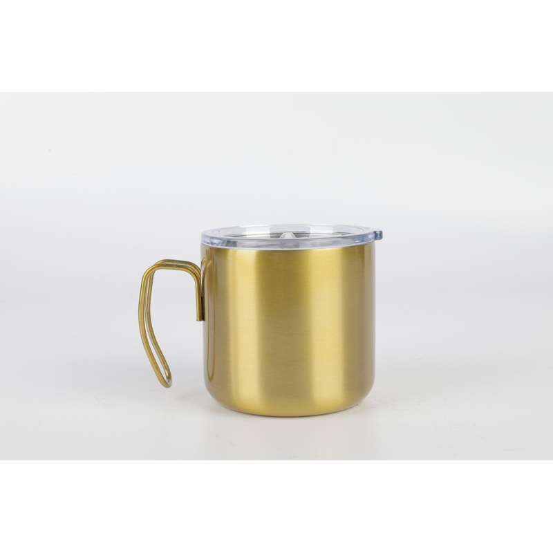 Grinkwell 300ml Double Wall Stainless Steel Drinking Cup with Handle Gold – Double Wall Stainless Steel Drinking Cup and Stainless Steel Drinking Cup price