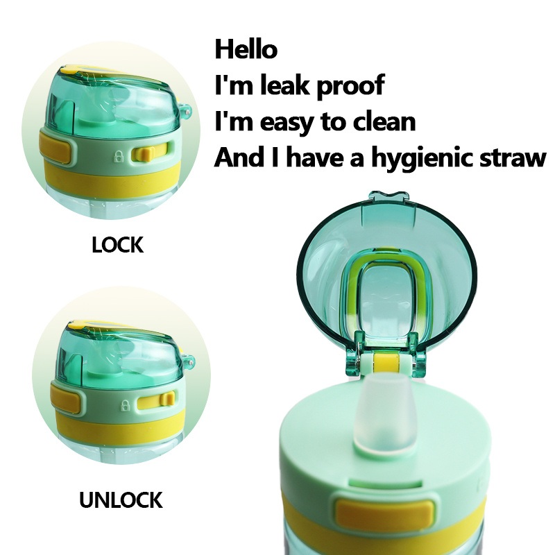 Hot Durable Tritan Clear Plastic Straw Water Bottle with Locking Lid for Travel Sport – Plastic Sport Water Bottle and Water Bottle with Straw price