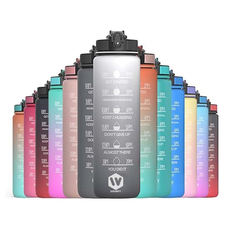 Hot Sale 32oz/1000ml BPA Free Gradient Color Gym Fitness Sports Plastic Large Motivational Water Bottle with Time Marker – Water Bottle and Plastic Water Bottle price
