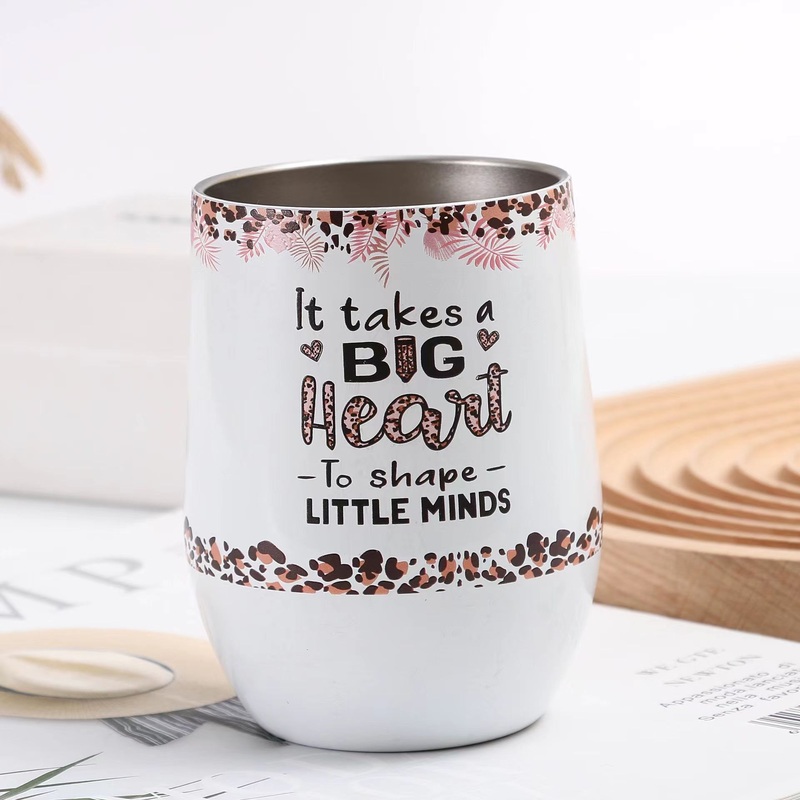 Wholesale 12 Oz Egg Double Wall Stainless Steel Thermal Wine Tumbler Coffee Cup with Lid and Reusable Straw – Coffee Cup and Tumbler price