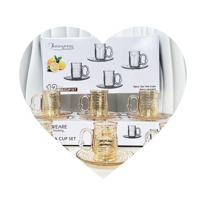 10oz Color Glass Goblet Stemware Glassware Juice Cup Glass Cup and Saucer – Glass Cup and Saucer and Whiskey Glass price