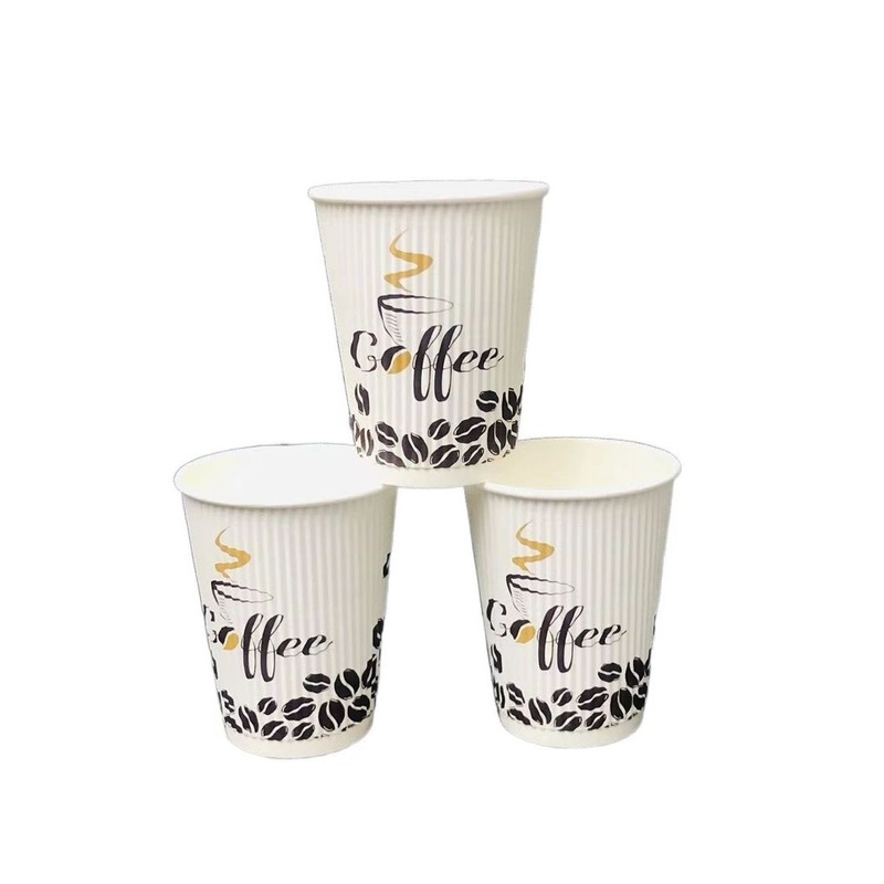 12oz Newest Design Disposable Ripple Wall Paper Cup – Paper Cups and Disposable Paper Cup price