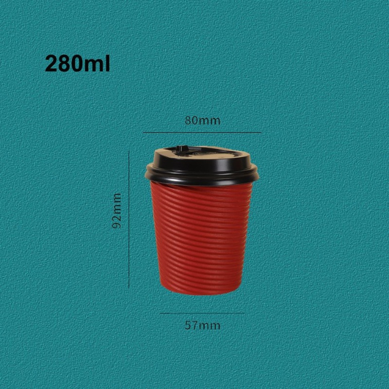 280ml Hot Coffee Ripple Wall Paper Cup, Custom Printed Disposable Paper Cup, Insulated Paper Coffee Cup – Paper Cup and Coffee Cup price