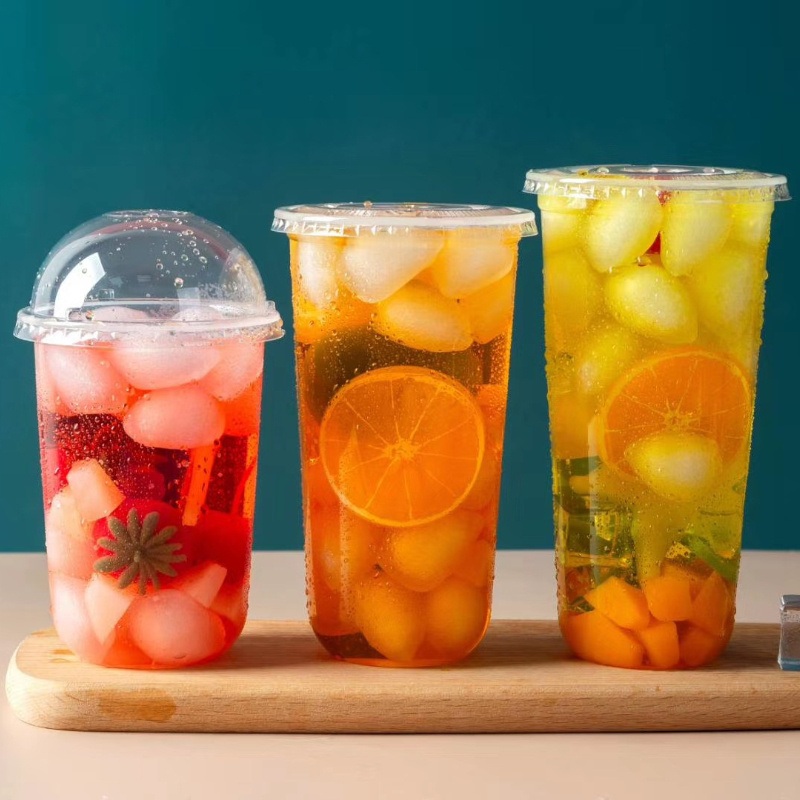 Custom Logo Print Disposabel Plastic Cup for Cold Cola Juice Milk Shake Fruit Tea – Disposable Cups and Drinking Cups price