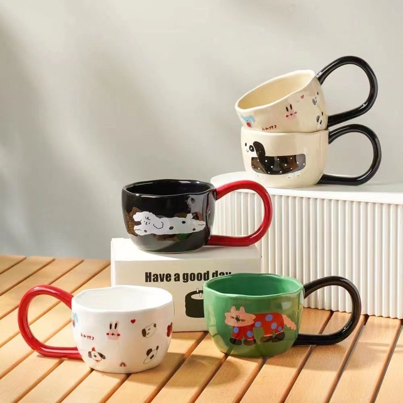 Gift New Design Animal Cartoon Style High Quality Ceramic Coffee Mug 300ml with Big Special Handle – Gift and Cup price