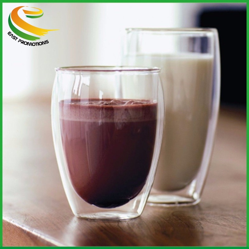 New Cold Heat Insulation Design Double Deck Coffee/Juice/Ice Cream Glass Cup Egg Type Swig Gafas – Glass Cups and Egg Cup price