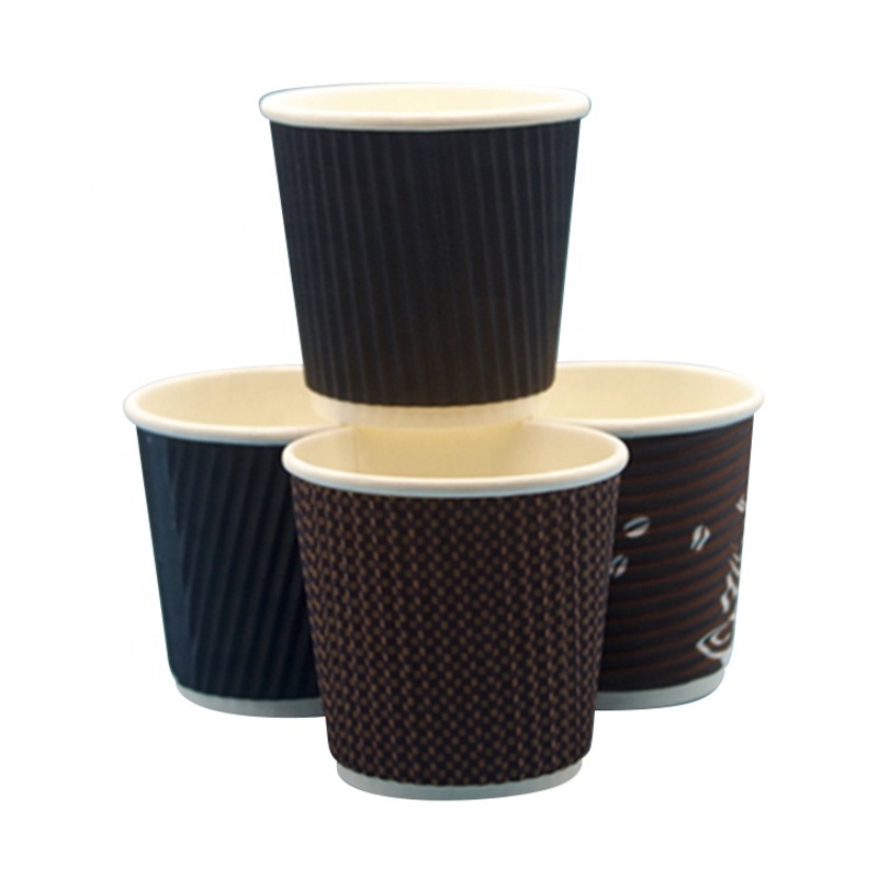 Wholesale 4oz Biodegradable Disposable Ripple Paper Coffee Cup with Lid – Paper Cup and Disposable Coffee Cup price