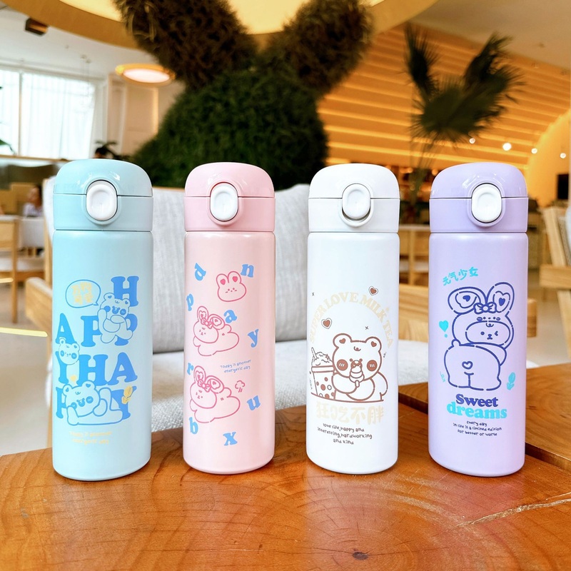 Cute Stainless Steel Minimalist Cartoon Straight Drink Bullet Cover Insulated Cup – Vacuum Flask and Vacuum Cup price