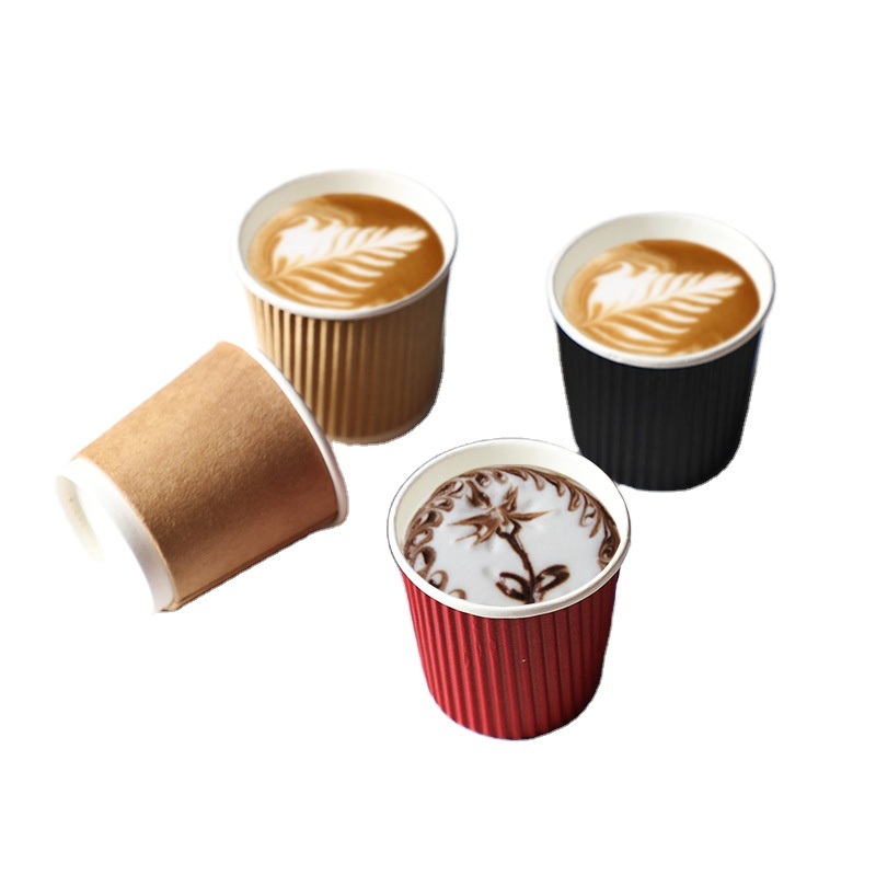 Eco Friendly Biodegradable Cups 4oz Ripple Wall Paper Coffee Cup – Cup and Disposable price