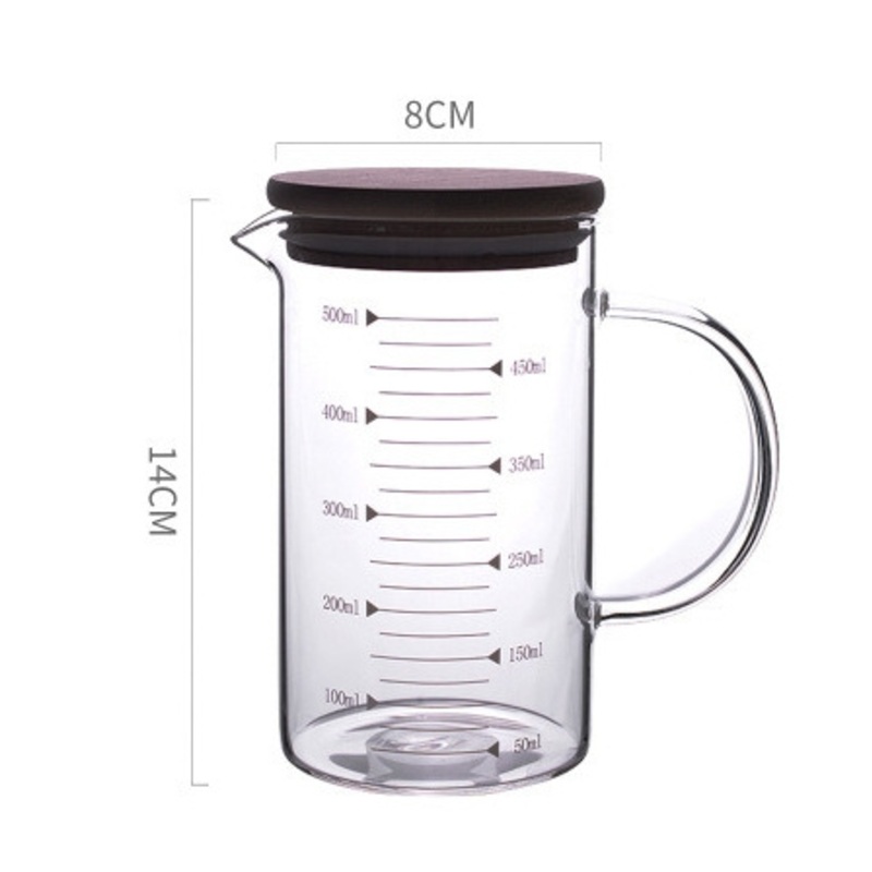 Multi-Gauge High Borosilicate Glass Measuring Cup Kitchen with Bamboo Lid – Glass Measuring Cups and Measuring Cup with Screw price