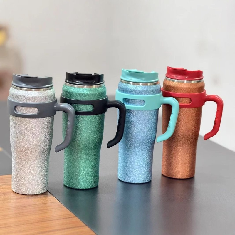 New Arrival 40oz Rhinestone Insulated Stainless Steel Tumbler with Handle and Straw Lid – 40oz Tumbler and Stainless Steel Rainbow Painting Tumbler price