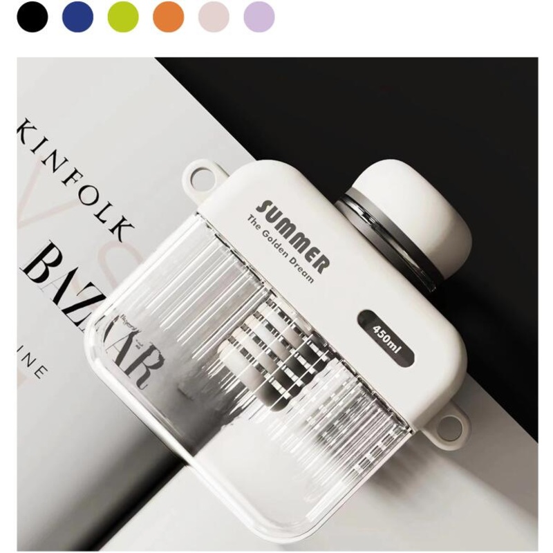 New Design Flat Square Shape Cold Drinking Water Bottle 600ml and 800ml Capacity – Water Bottle and Plastic Goblet price