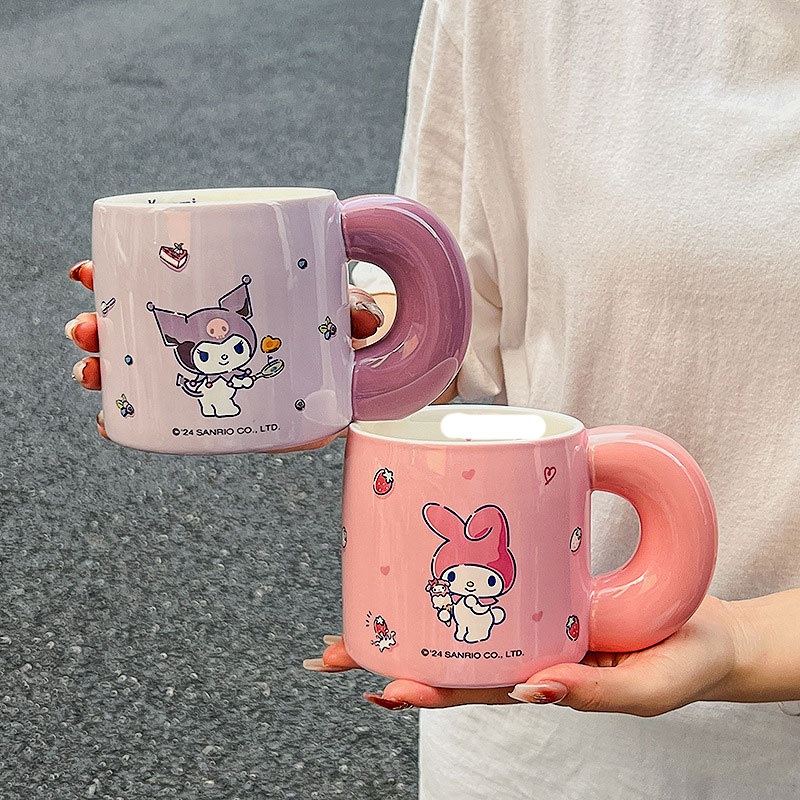 Ruunjoy Sanrio Hot 570ml Cartoon Hellokitty Kuromi Ceramic Mug Cup Kawaii Anime Coffee Breakfast Milk Cup Home Large Capacity for Children Cup – Stainless Steel Cup and Stainless Steel Mug price