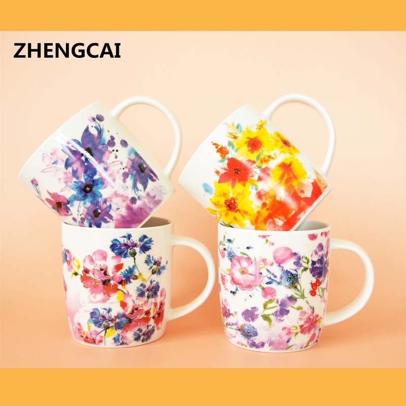 White Ceramic Coffee Mug with Flower Design or Custom Design for Gift – Ceramic Mug and Coffee Mug price