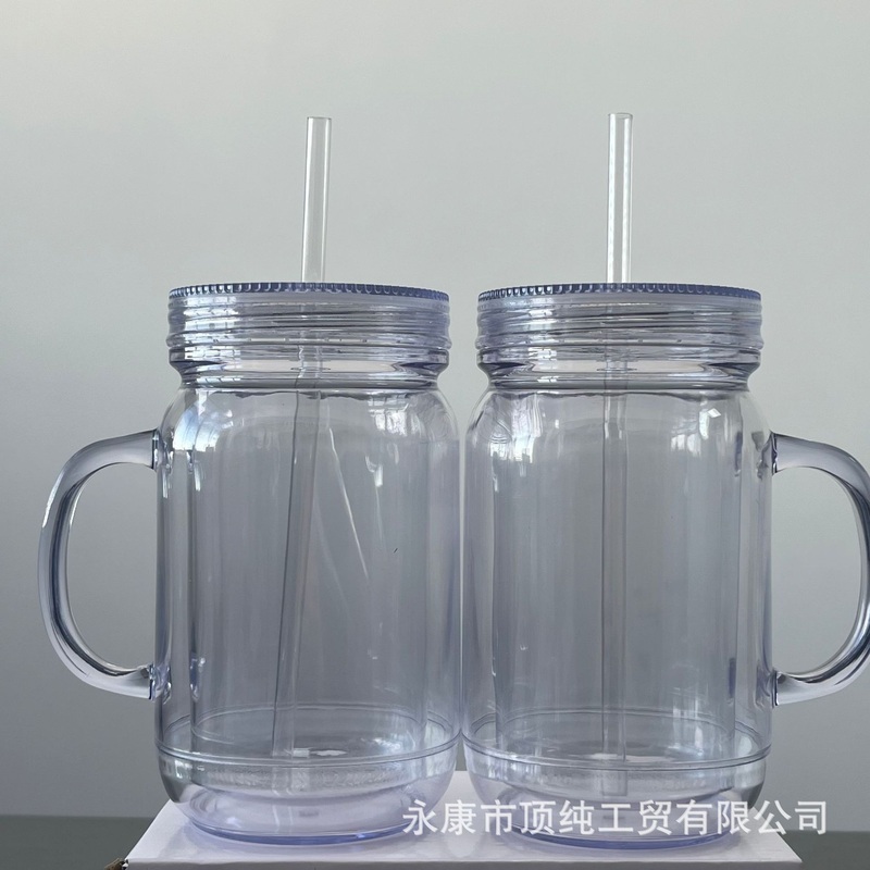 20oz Double Wall Acrylic PP Plastic Mason Jar Tumbler with Handle – Snow Globe and Snow Globe Tumbler price