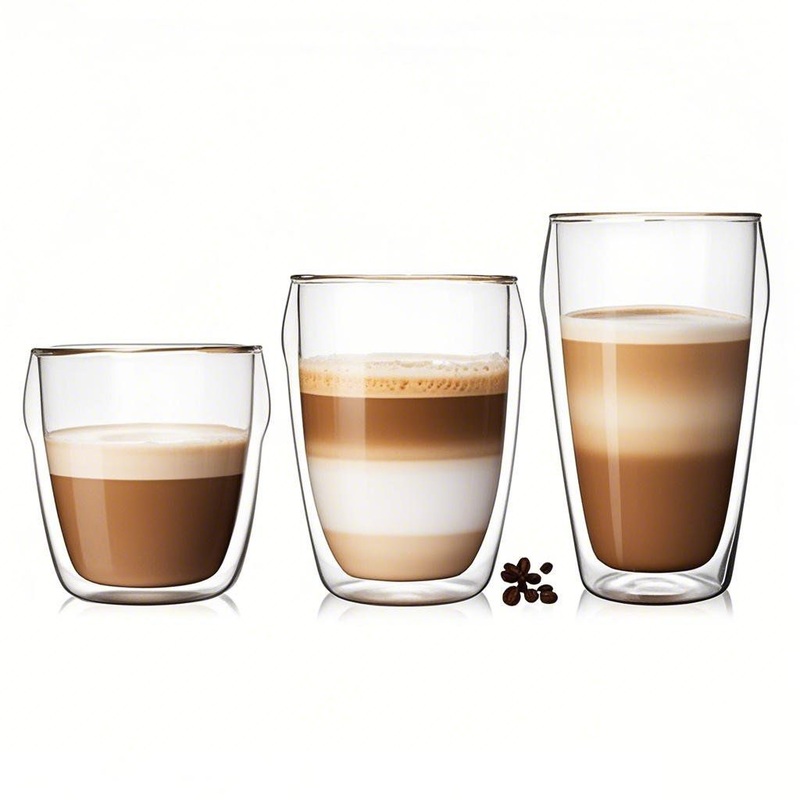 Big Trendy Glasses Cup Luxury White Soda Lime Whiskey Glass Coffee Cup with Double Walled Custom Design Glass Drinking for Vodka Whiskey Cocktails for Party – Glass Coffee Cup and Double Walled Glass Cup price