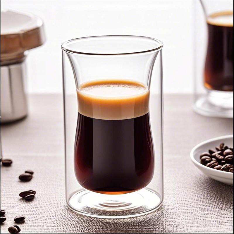 Borosilicate Clear Double Wall Espresso Latte Mug Drinking Glass Coffee Cup – Espresso Glass Cup and Glass Coffee Cup price