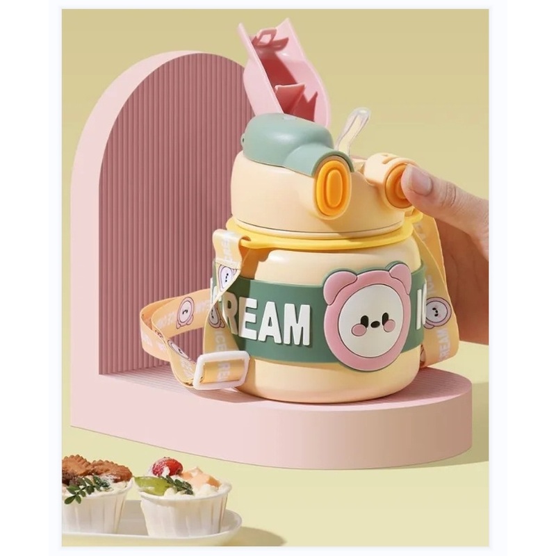 Cartoon Childrens 316 Stainless Steel Flask Water Bottle Portable Double Drink Cup with Straw – Children Bottle and Water Bottles price