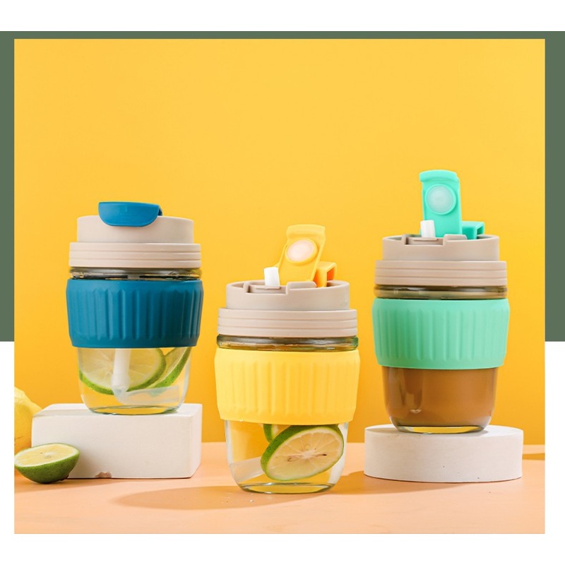 Custom Glass Coffee Mug Lids for Mug Reusable Travel Leak Proof Glass Coffee Cup – Coffee Cup and Milk Juice Cup price