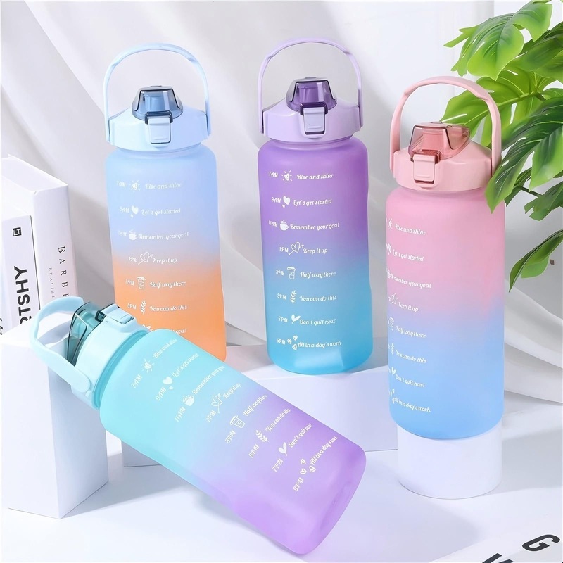 Design Best New Style Wholesale 2L Fitness Plastic Water Bottle Portable Leakproof Plastic Shaker Cup with Spring Cap – Plastic Cup and Sports Cup price