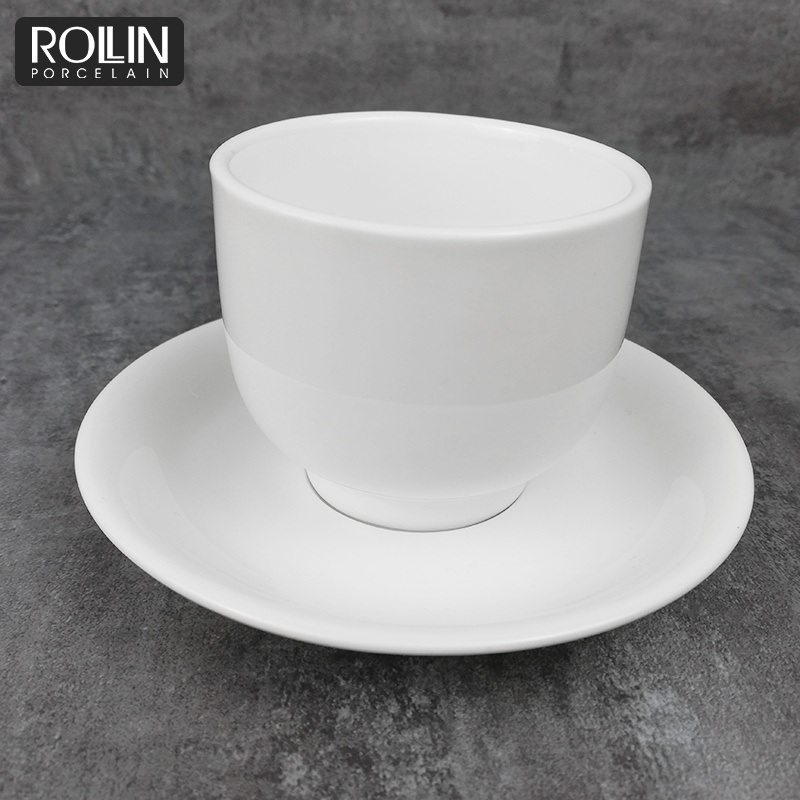 Ivory White Cearmci Tea Cup with Saucer for Restaurant – Japanese Tea Cups and Japanese Tea Cups Supplier price