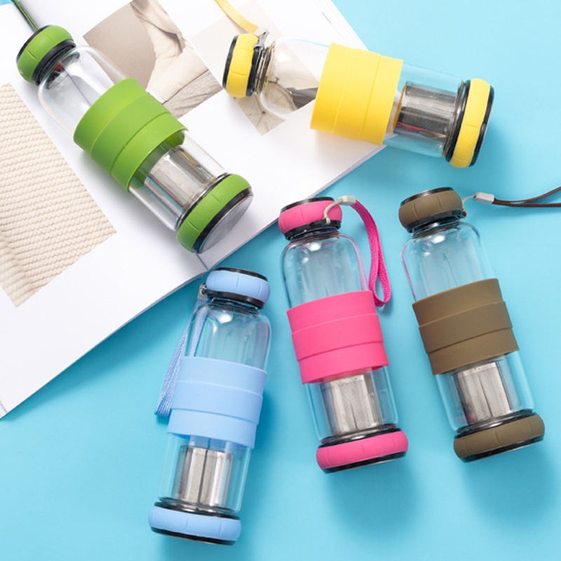 Smoon Sports Borosilicate Glass Water Bottle with Silicone Sleeve Bottom – Glass Bottle and Water Glass price